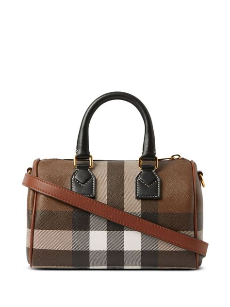 burberry small alchester bowling bag|Mini Check Bowling Bag in Dark birch brown .